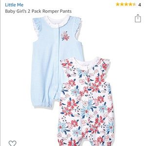 4 piece/ bundle Little me baby girl rompers